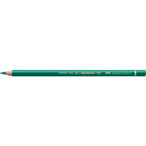 Matite colorate permanenti Faber Castell Polychromos mina 3,8 mm conf. 6 pezzi - verde ftalico scuro - 110264